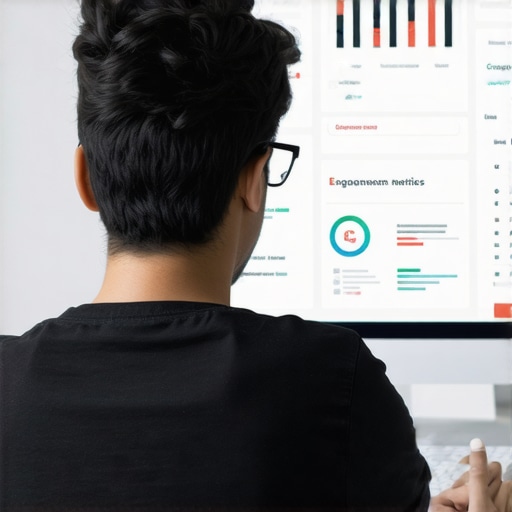 Analyzing Local SEO Engagement Metrics Expert reviewing local SEO engagement data on a computer.