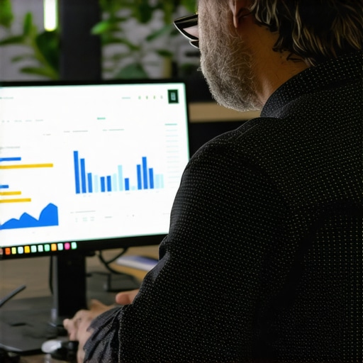 Business owner reviewing website analytics for local SEO performance.