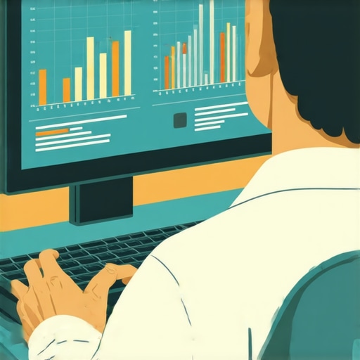 Person analyzing SEO data and engagement metrics on a computer screen.