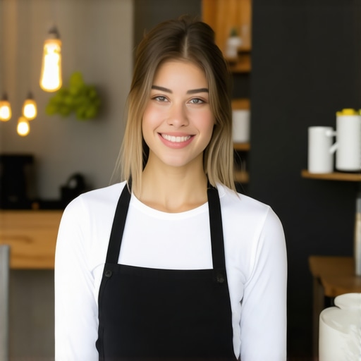 Engaged Local Business Owner Business owner engaging with community reviews in front of local landmark
