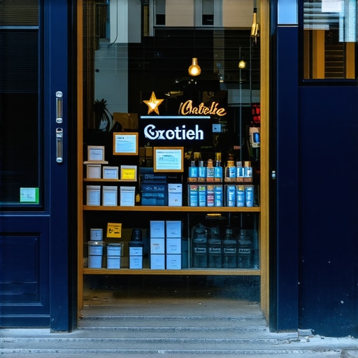 Local storefront with digital search overlay showing high CTR