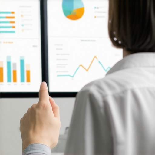 Analyzing Local Engagement Metrics Person reviewing analytics dashboard with engagement data and growth charts.