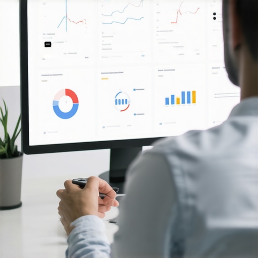 Analyzing Local SEO Engagement Data Marketing professional reviewing local SEO engagement analytics on computer.