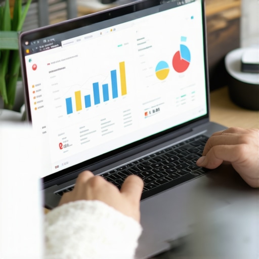 Analyzing Local SEO Engagement Data Person analyzing local SEO engagement metrics on a laptop