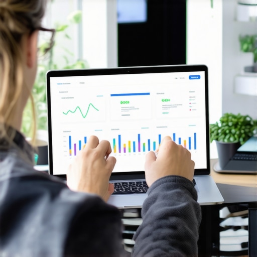 Analyzing Local SEO Engagement Metrics Person reviewing website analytics with charts showing engagement data