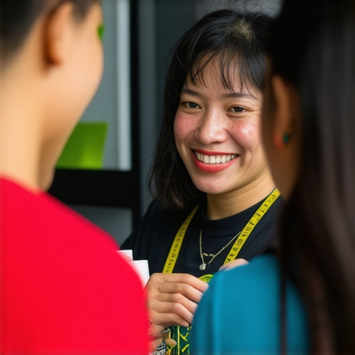 Community Engagement at a Local Business Business owner interacting with happy customers in a local store