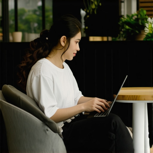Engaged Local Business Owner A person responding to customer reviews on a laptop, symbolizing active engagement in local SEO