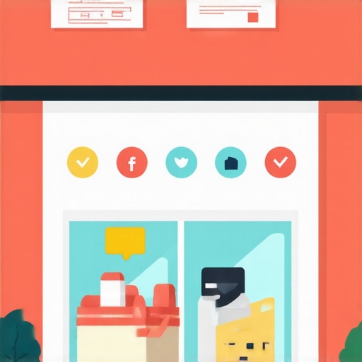 Digital storefront with engagement icons and interactive elements