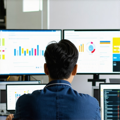 Innovative Local SEO Strategies with AI and Visual Content Digital marketing expert analyzing local SEO data with AI tools and visual content strategies