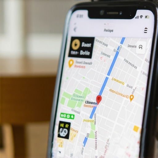 Optimized Mobile Local Business Interface Smartphone screen showing local reviews and map with responsive design.