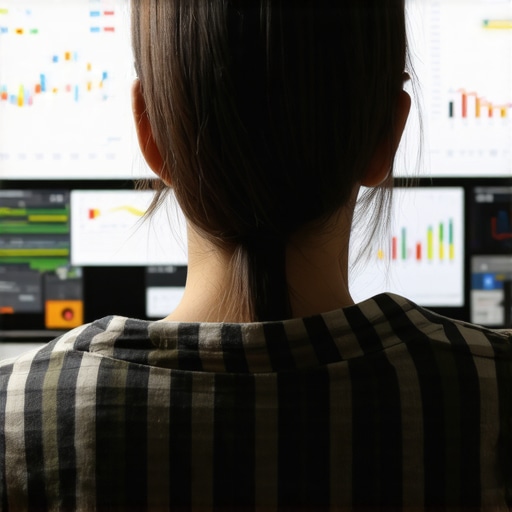 Person reviewing local SEO analytics on a monitor with graphs and metrics.