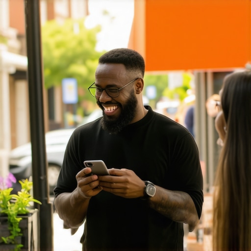 Business owner actively interacting with customers through reviews and social media