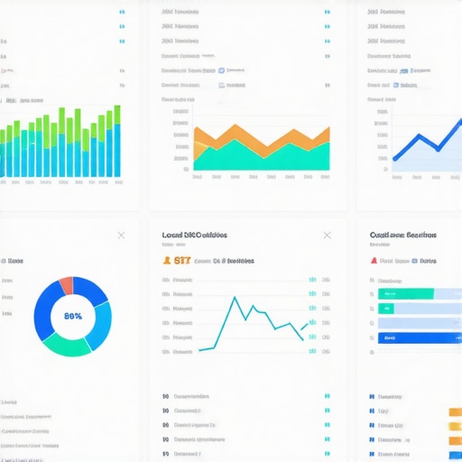 Digital analytics dashboard analyzing local SEO engagement signals.