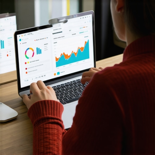 Person reviewing local SEO performance metrics on a laptop for ongoing SEO maintenance