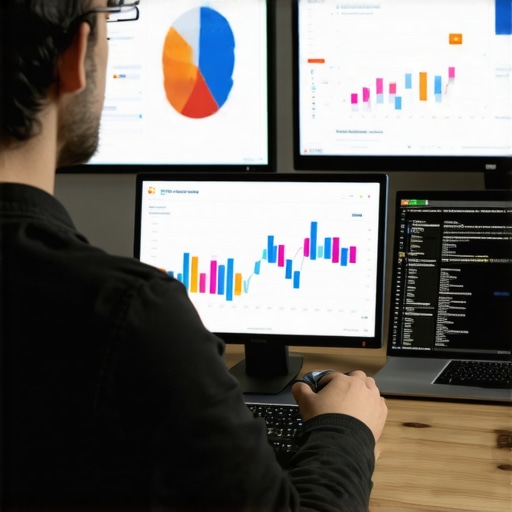 Analyzing Local SEO Strategies Person analyzing graphs related to local SEO and engagement metrics