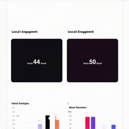 Screenshot of local SEO analytics dashboard with engagement metrics and review tracking.