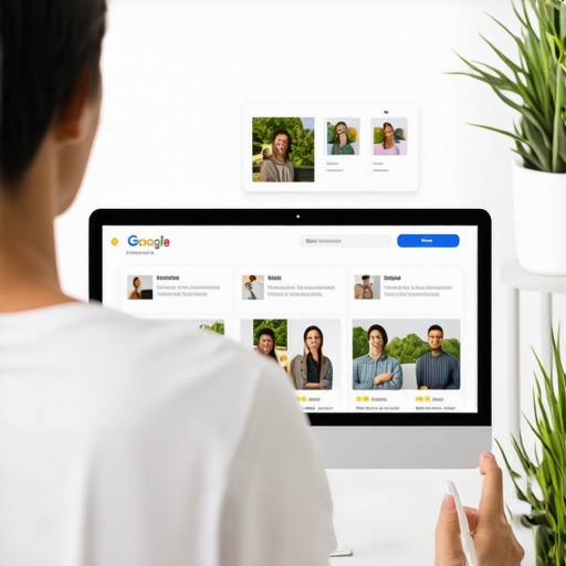 Business owner editing Google profile with visuals and descriptions