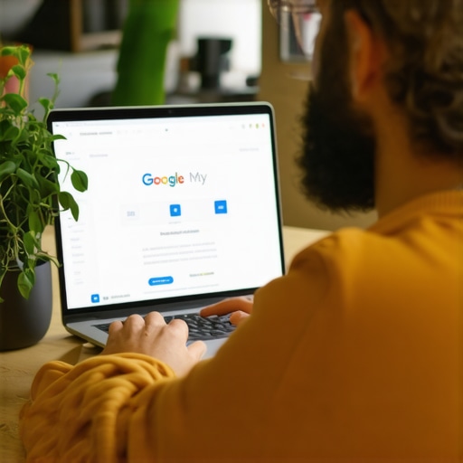 Business owner enhancing online profile to boost engagement