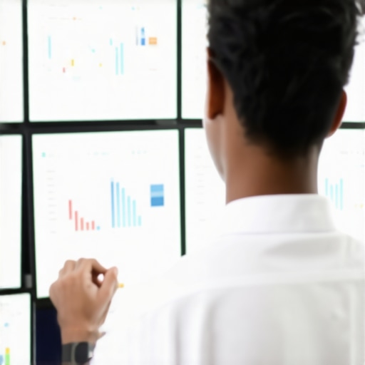 Person working with charts and analytics tools to monitor local SEO performance.