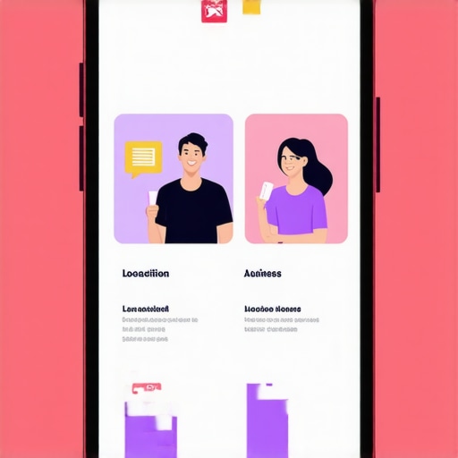 Smartphone screen showcasing a local business profile with engaging images and CTA buttons.