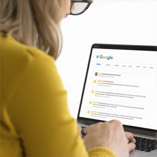 Business owner replying to reviews on Google My Business to boost engagement signals.