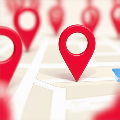 Map with location pins demonstrating searcher past locations and engagement signals.