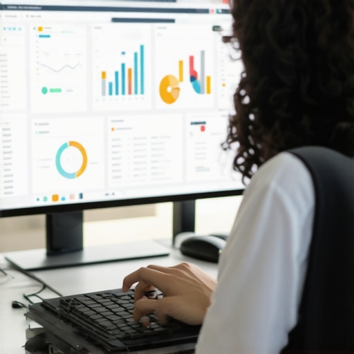 Person analyzing SEO data and managing reviews on a laptop for local engagement signals.