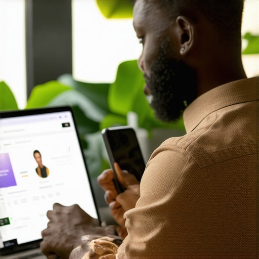 Business owner responding to customer inquiries digitally as part of local SEO strategy.