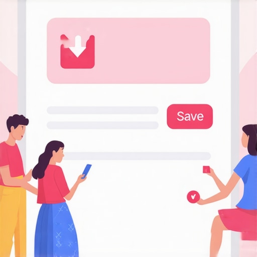 Illustration of a business profile highlighting save features