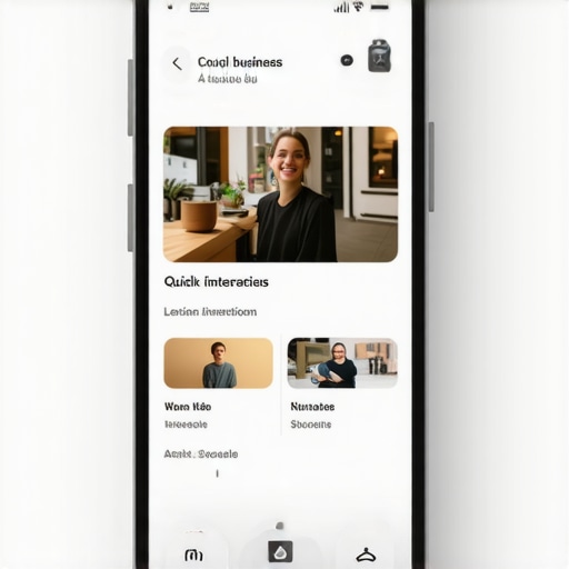 A smartphone screen displaying an optimized Google My Business profile with call-to-action buttons and fast engagement cues.